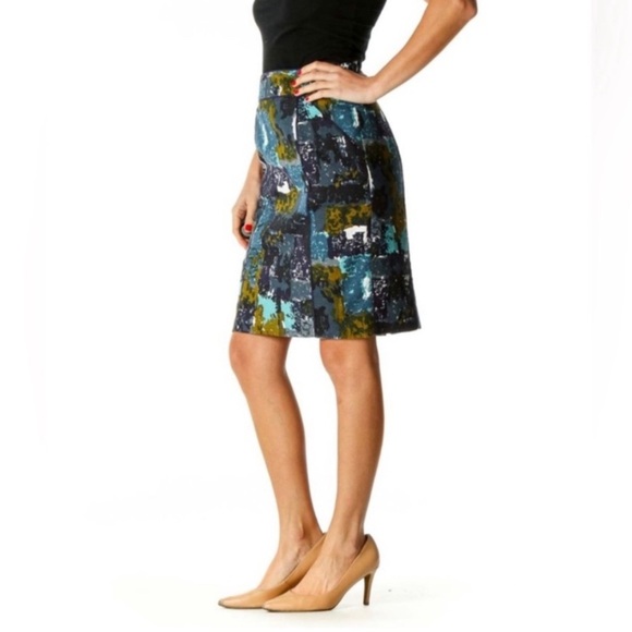 EUC Anthropologie Tabitha Simons Liquid Acres Lined Pocket Pencil Skirt (4) - Picture 1 of 11